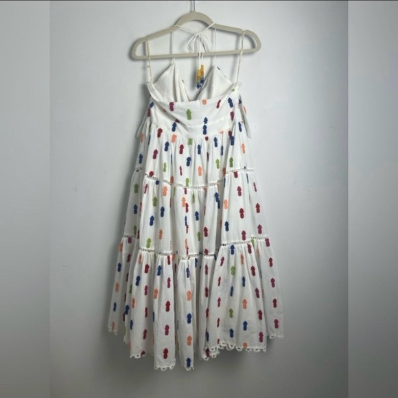 Farm Rio Pineapple Appliqué Keyhole Bodice | Cotton | Midi Dress - Picture 2 of 4